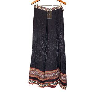 New Desigual Wide Viscose Trousers Palazzo Pants Women's size 12 (46) Black‎